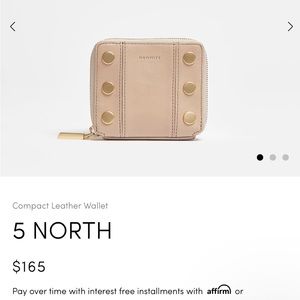 Hammitt 5North wallet Crafted light tan-grey Italian leather

4.5"L x .8"W x 4"H